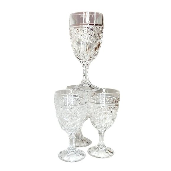 Vintage Set Of 4 Crystal d'Adriana LUNA 6 inch Water Goblets/Wine Glasses - Picture 1 of 16